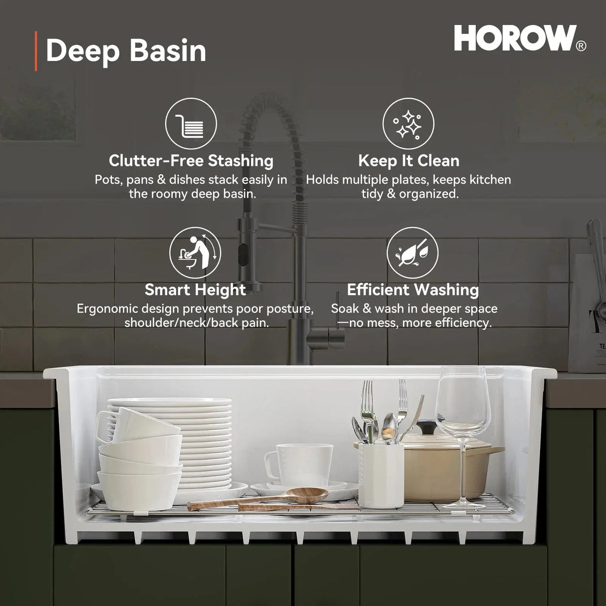 F01R-S3019W1-L 30 Inch Top Mount Kitchen Sink with Drainboard – Creamic Single Bowl