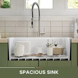 F01R-S3019W1-L 30 Inch Top Mount Kitchen Sink with Drainboard – Creamic Single Bowl