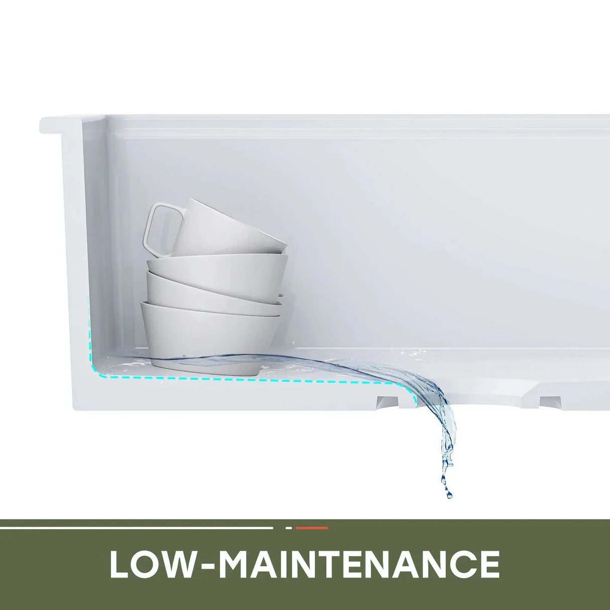 F01R-S3019W1-L 30 Inch Top Mount Kitchen Sink with Drainboard – Creamic Single Bowl