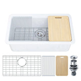 F01R-S3319W1-L  33 Inch Ceramic Overmount Kitchen Sink – Durable & Stylish Design