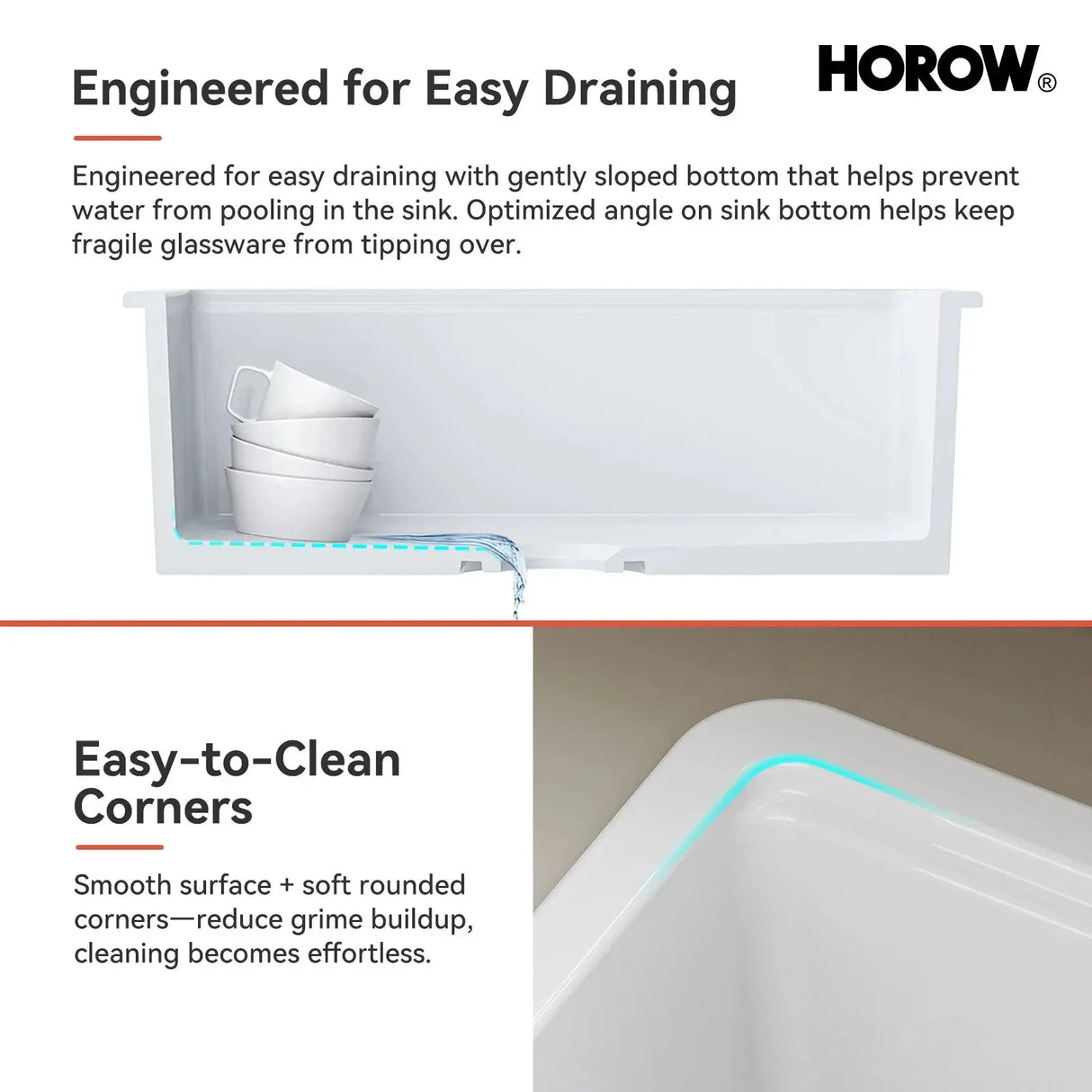 F01R-S3319W1-L  33 Inch Ceramic Overmount Kitchen Sink – Durable & Stylish Design
