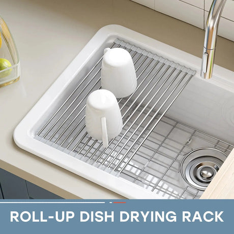 F01R-S3319W1-L  33 Inch Ceramic Overmount Kitchen Sink – Durable & Stylish Design