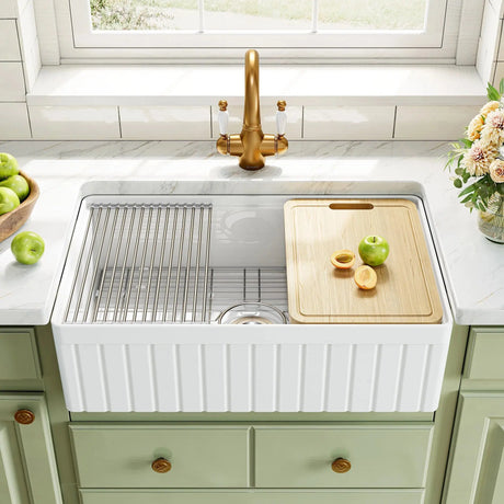 F01R-S3320W1-L 33 Inch Undermount Workstation Kitchen Sink with Grid