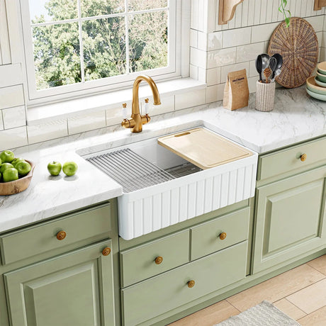 F01R-S3320W1-L 33 Inch Undermount Workstation Kitchen Sink with Grid
