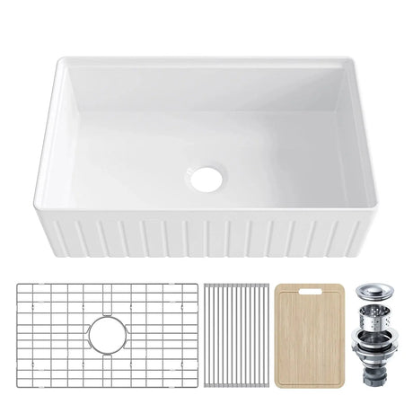 F01R-S3320W1-L 33 Inch Undermount Workstation Kitchen Sink with Grid