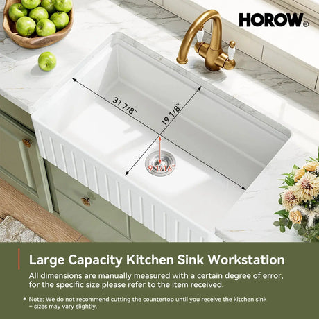 F01R-S3320W1-L 33 Inch Undermount Workstation Kitchen Sink with Grid