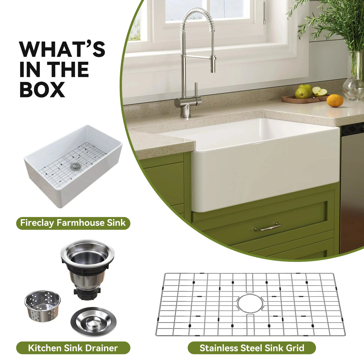 HOROW 36 Inch Kitchen Sink White Undermount Sink Model S3620W