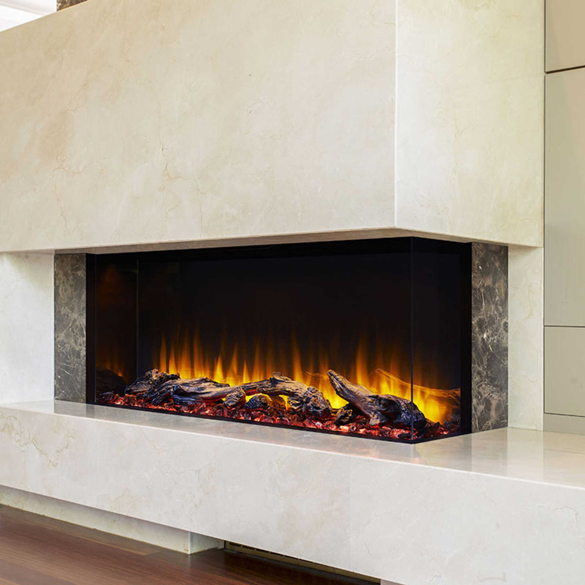 SimpliFire Scion Trinity 3-Side Linear Electric Fireplace [SF-SCT55/43-BK]