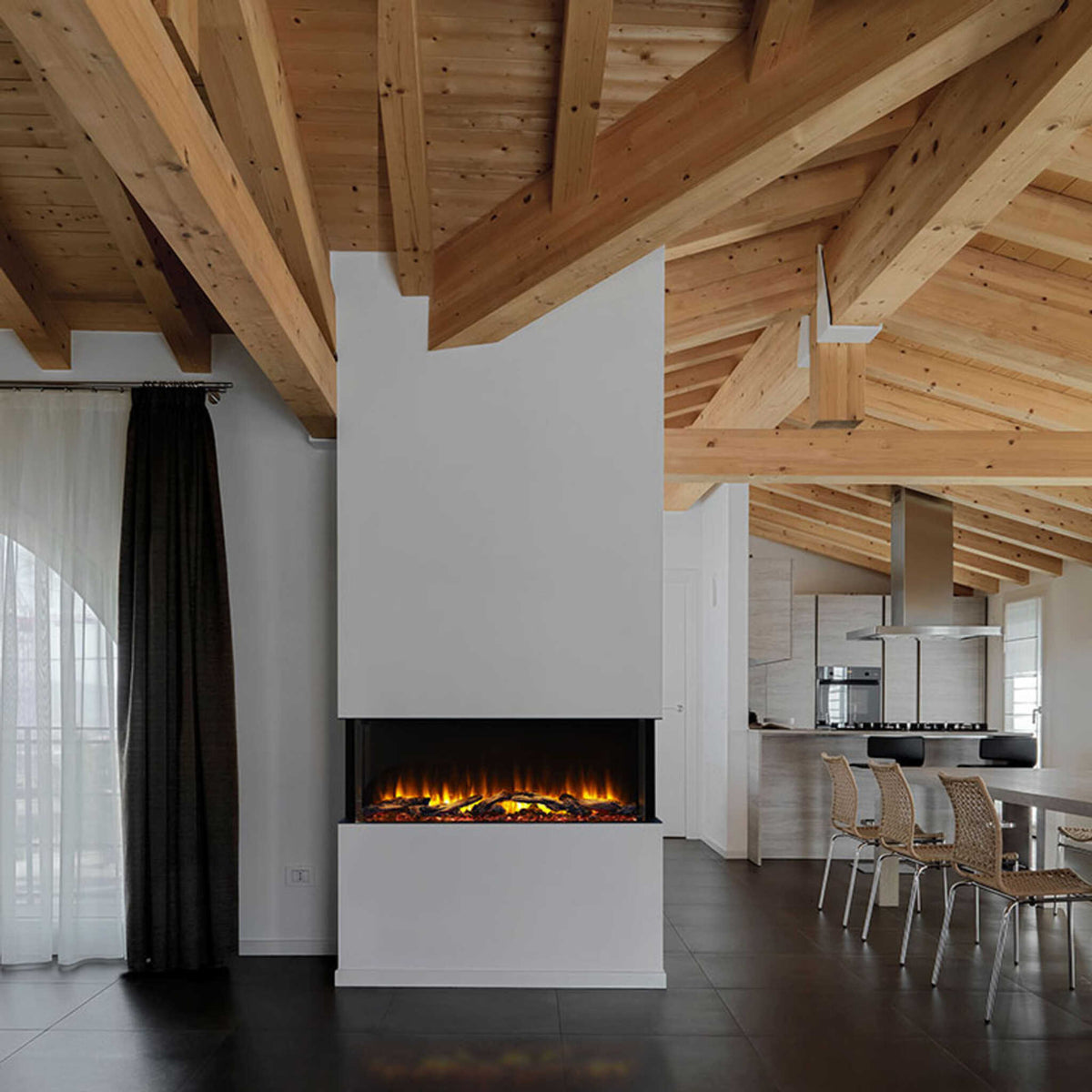 SimpliFire Scion Trinity 3-Side Linear Electric Fireplace [SF-SCT55/43-BK]