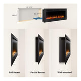 Simplifire Allusion Recessed Linear Electric Fireplace [SF-ALL48/50/60-BK]