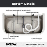 59 Inch Acrylic Back to Wall Tub with Faucet and Shower Head Model SU59-MB