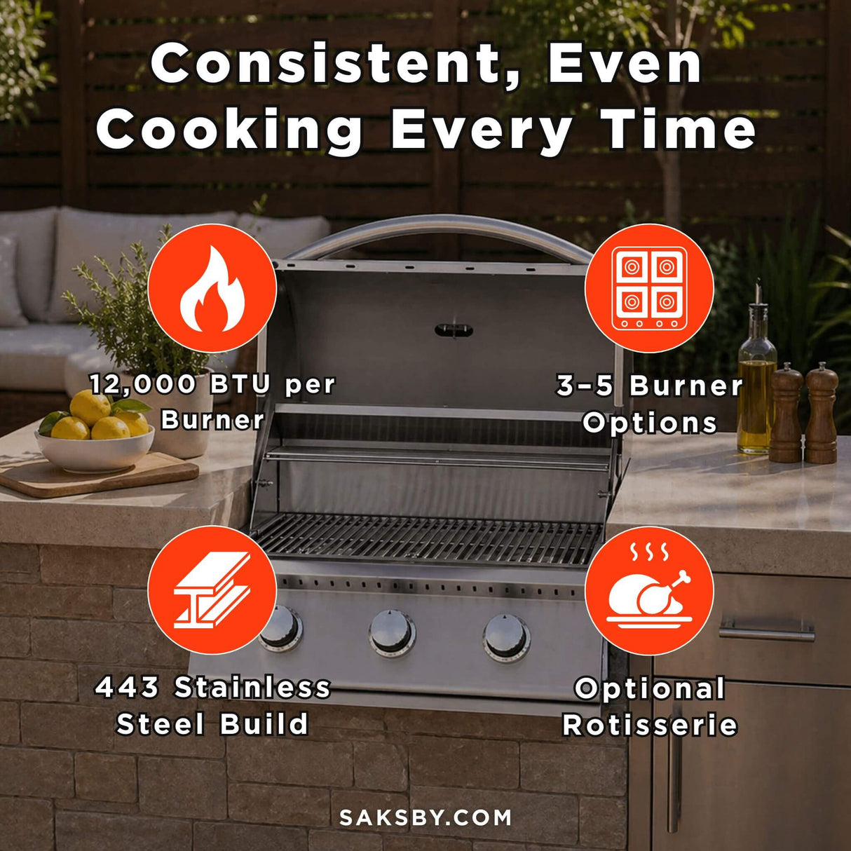 Summerset Sizzler Built-In Propane Gas Grill [SIZ26/32/38]