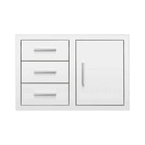 Summerset 33-Inch Stainless Steel Flush Mount Triple Drawer And Access Door Combo [DC3-33]