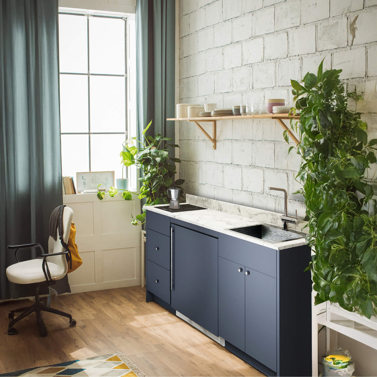 Summit Turnkey Caldera Kitchenette With A Cooktop, Refrigerator-Freezer, Sink, And Pre-Installed Cabinetry [CALDERAWH35]