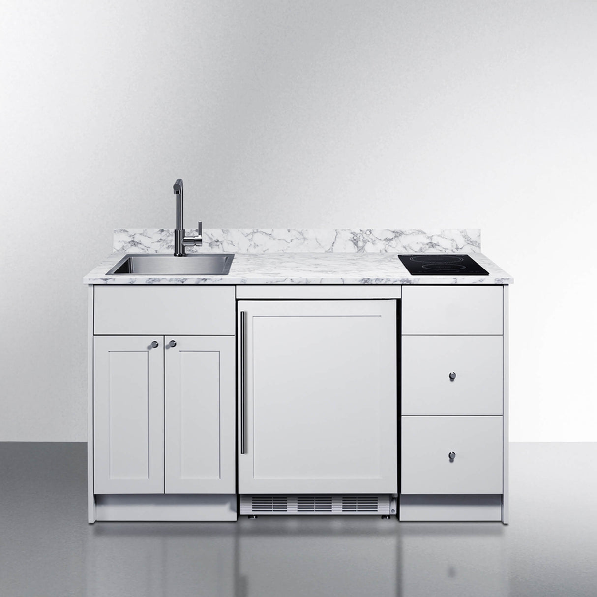 Summit Turnkey Caldera Kitchenette With A Cooktop, Refrigerator-Freezer, Sink, And Pre-Installed Cabinetry [CALDERAWH35]