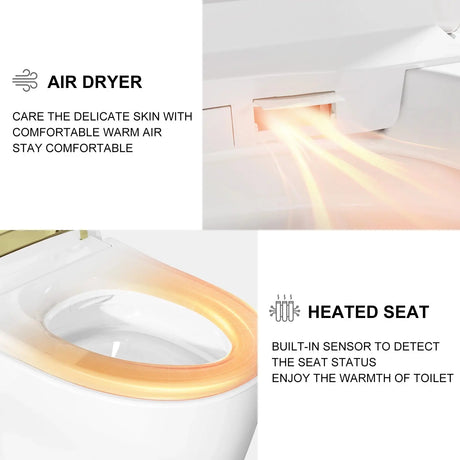 Best Quality HOROW T03 Smart Toilet with Golden Button for 12 Inch Rough In