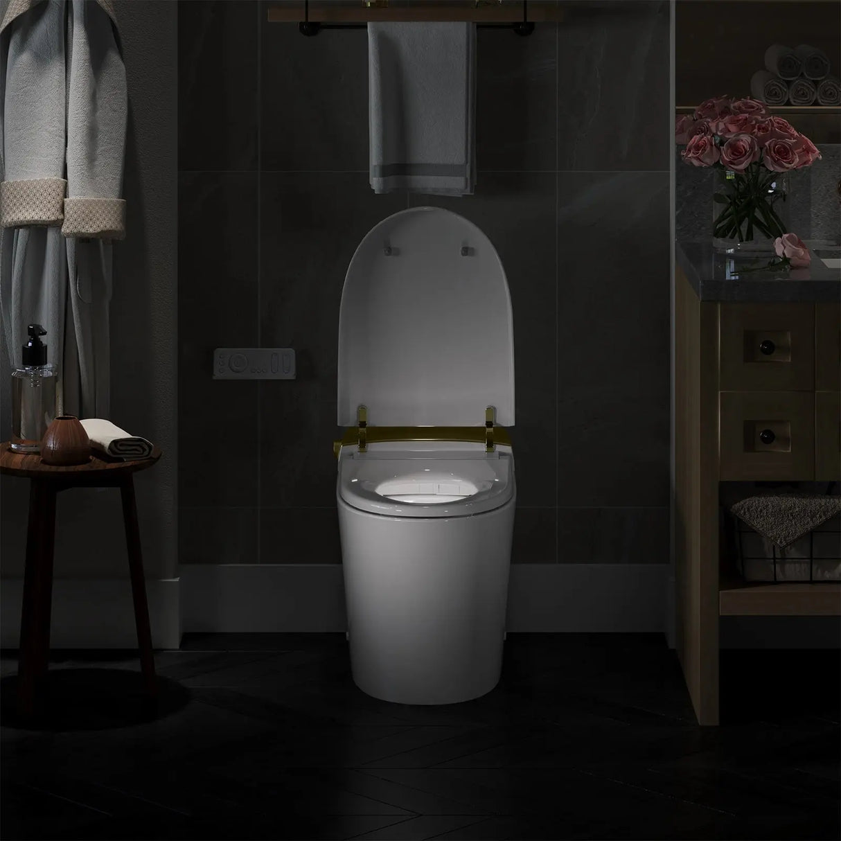Best Quality HOROW T03 Smart Toilet with Golden Button for 12 Inch Rough In