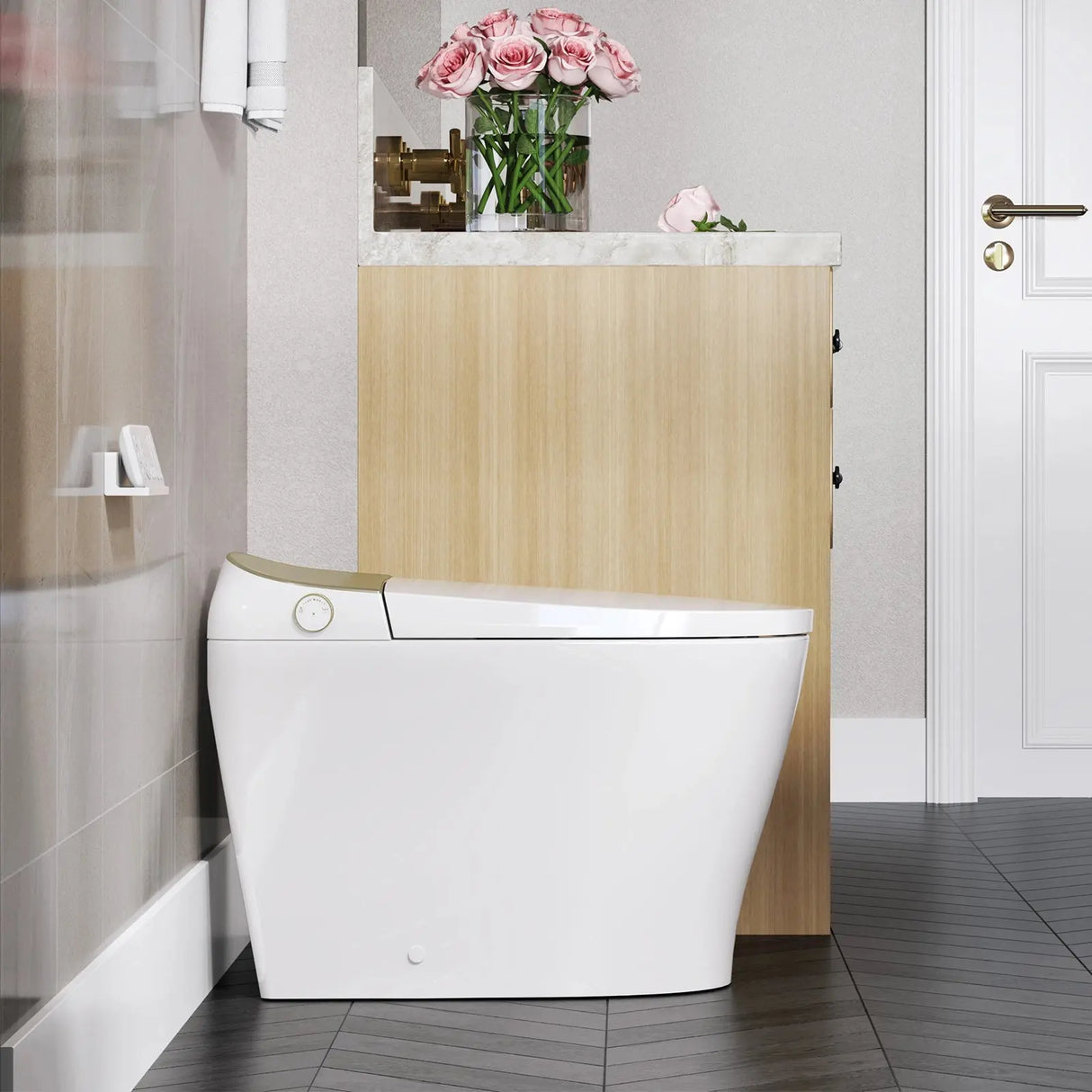 Best Quality HOROW T03 Smart Toilet with Golden Button for 12 Inch Rough In