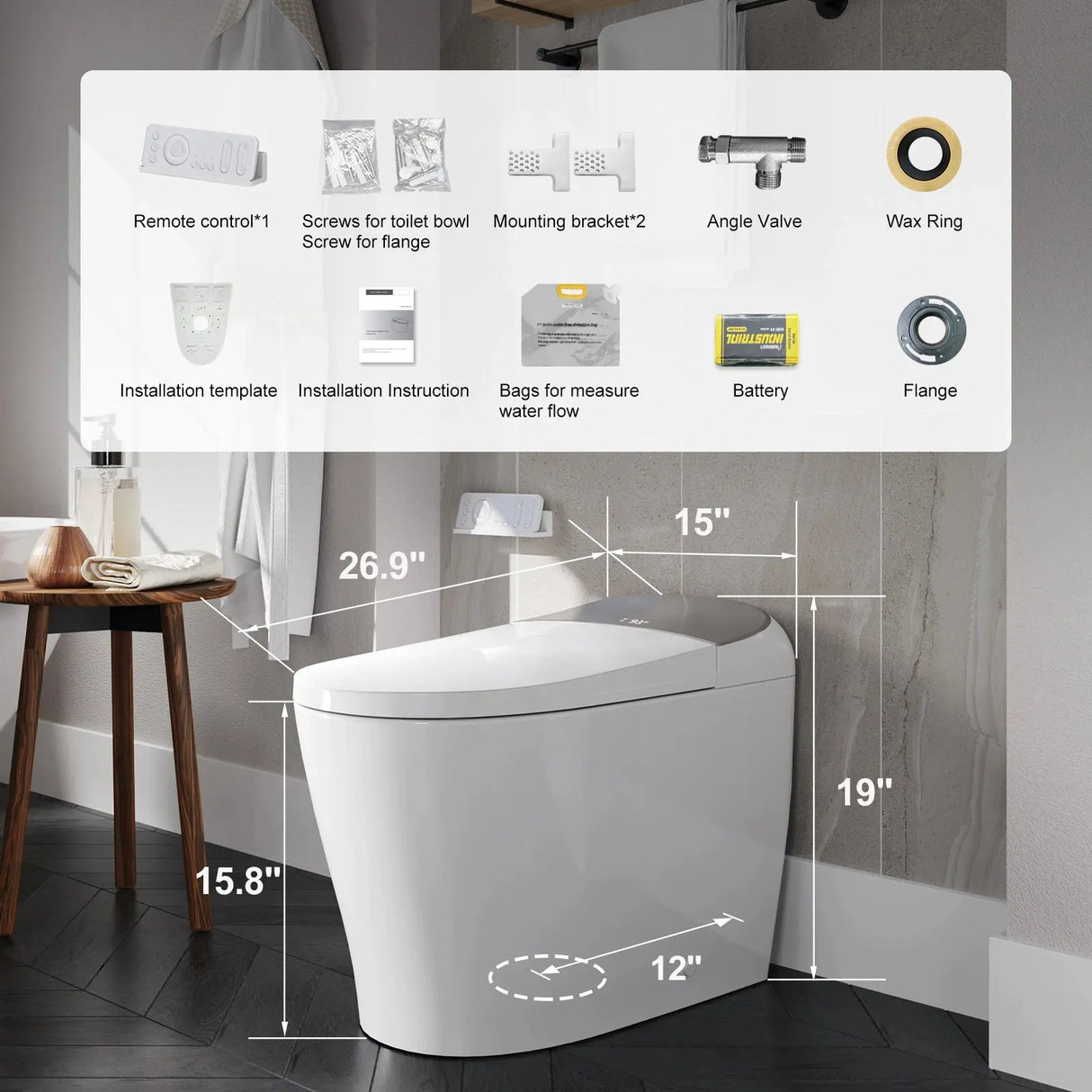 Latest HOROW T03 Tankless Smart Toilet with Power-Off Flush