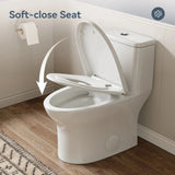 HOROW T0356W One-Piece Dual Flush Toilet with Rimless Bowl