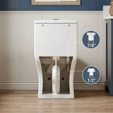 HOROW T0356W One-Piece Dual Flush Toilet with Rimless Bowl
