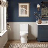 HOROW T0356W One-Piece Dual Flush Toilet with Rimless Bowl