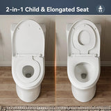 HOROW T0356W One-Piece Dual Flush Toilet with Rimless Bowl