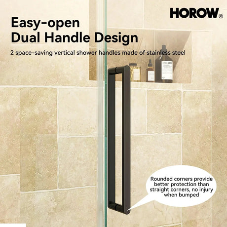 Frameless Sliding Shower Enclosure with Fixed Single Panel