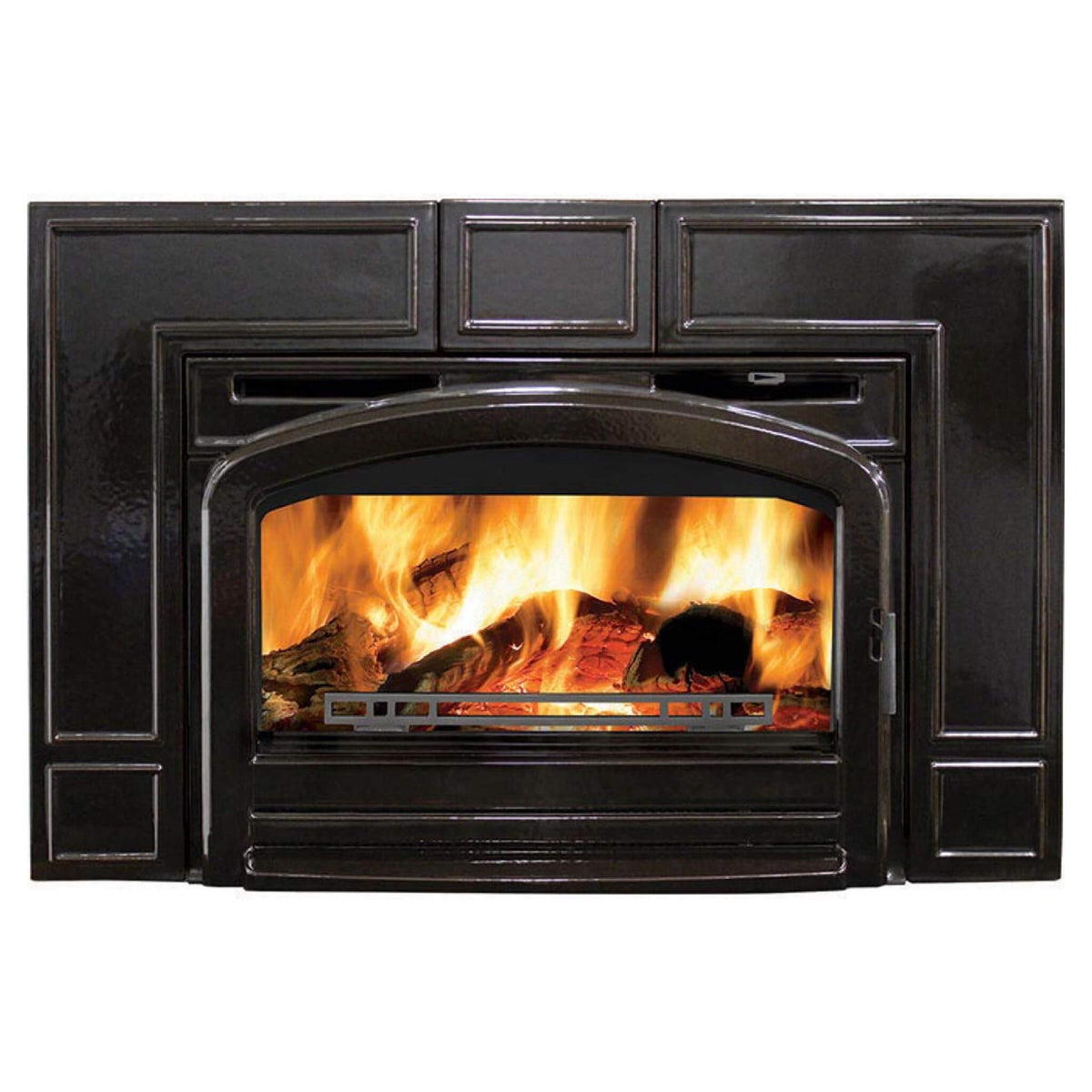 Timberwolf Wood-Burning Cast-Iron Majolica Brown Fireplace Insert [TI3T-1]