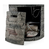 Alora 32-Inch Transitional Outdoor Concrete Round Propane Fire Pit Table, Gray (SAK48268)