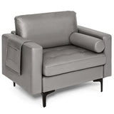 Living Room Set: Floor Lamp + Accent Chair + 3-Seat Sofa