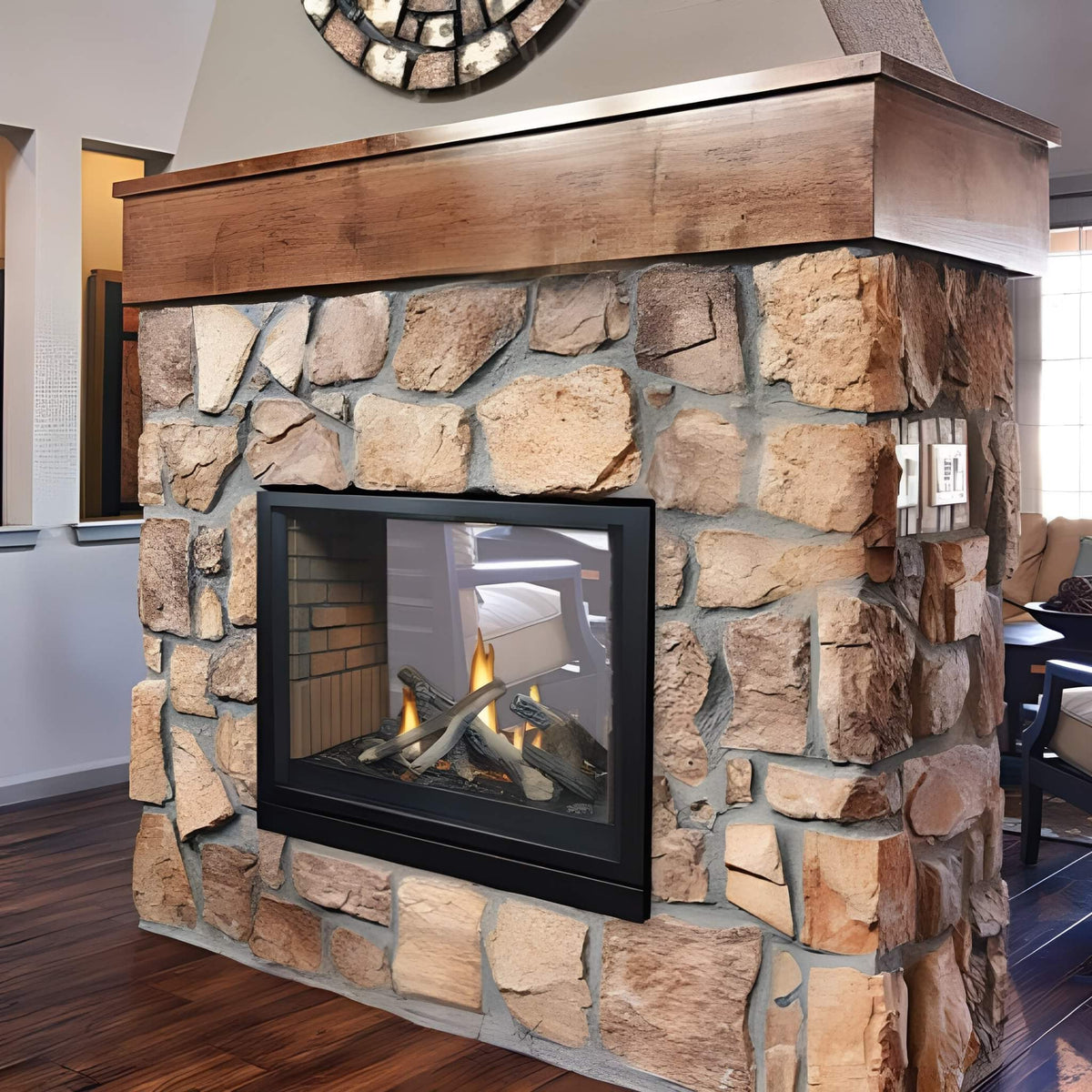 White Mountain Hearth (Empire) Tahoe 36-Inch Clean Face Direct Vent See Through Propane Fireplace [DVCP36SP30P]