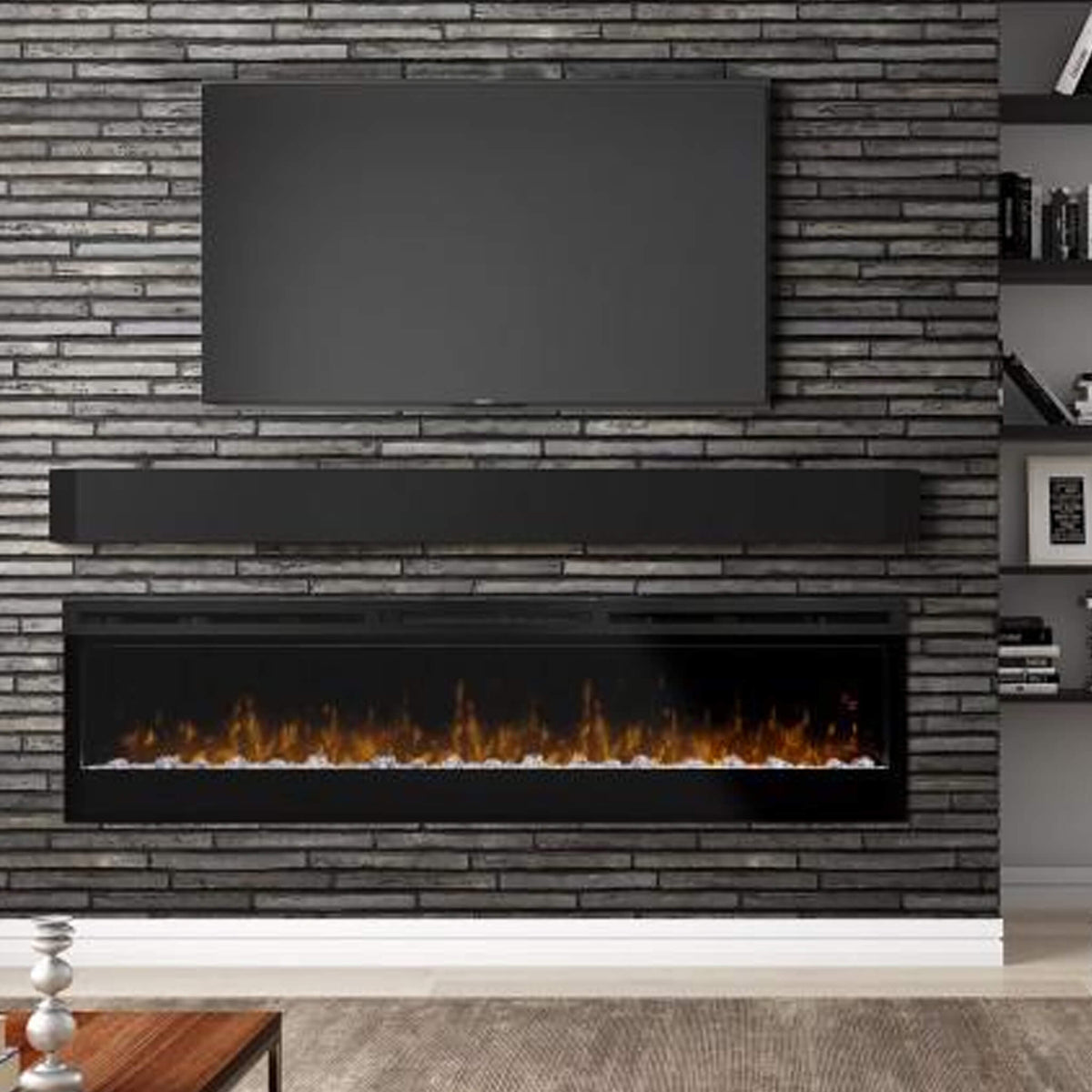 White Mountain Hearth (Empire) Nexfire 74-Inch Contemporary Linear Electric Wall Mount Fireplace [EBL74]
