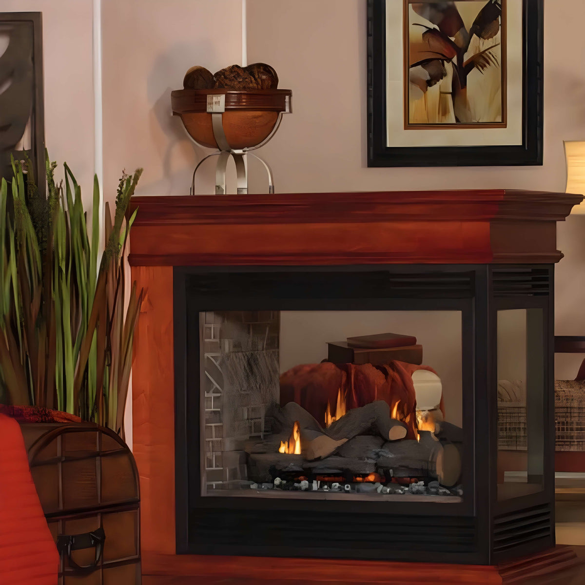 White Mountain Hearth (Empire) Tahoe 36-Inch Propane Gas Direct Vent Premium See Through Fireplace [DVP36SP32EP]